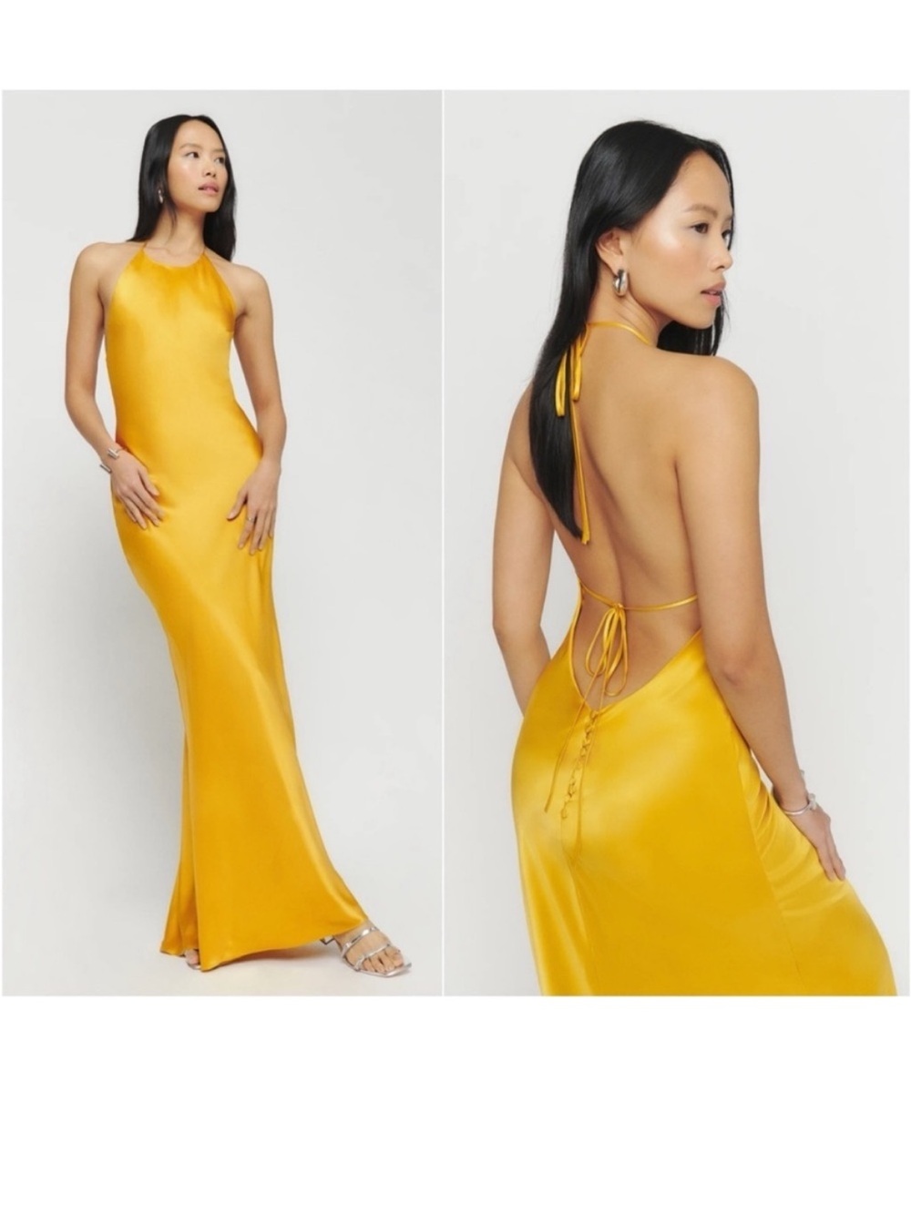 Reformation Jeany dress in golden turmeric / size XS - Picture 2 of 5